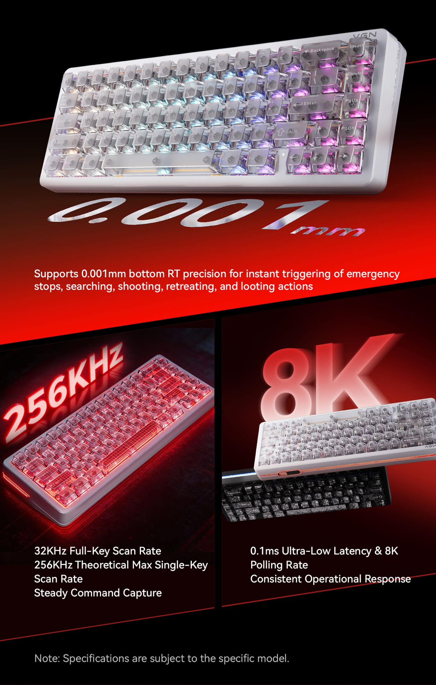 VGN Neon 68HE Super Competitive Magnetic Switch Keyboard